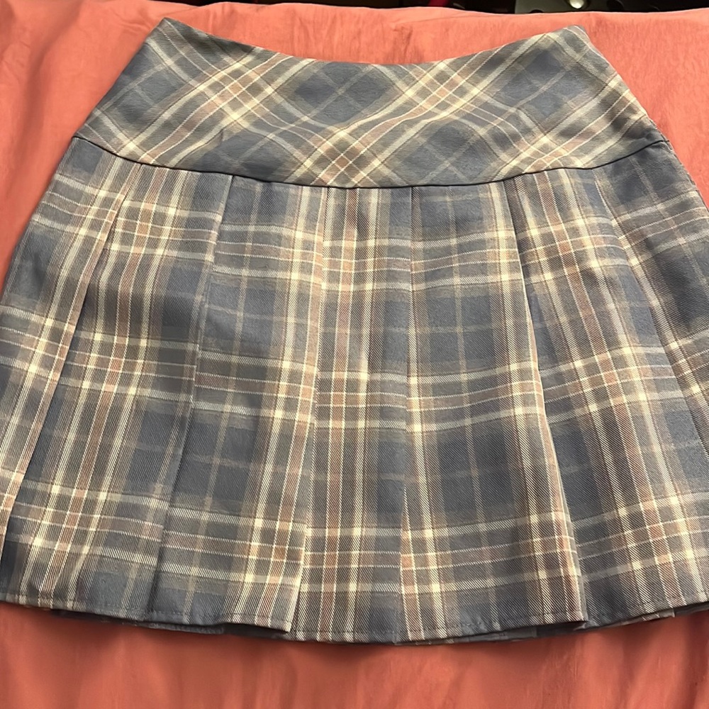 Blue white and pink mini skirt